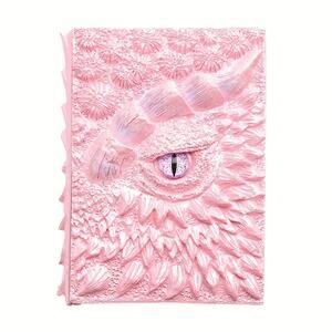 Pink Dragon Eye Journal – Gothic Fantasy Notebook with 3D Resin Cover, 120 Pages